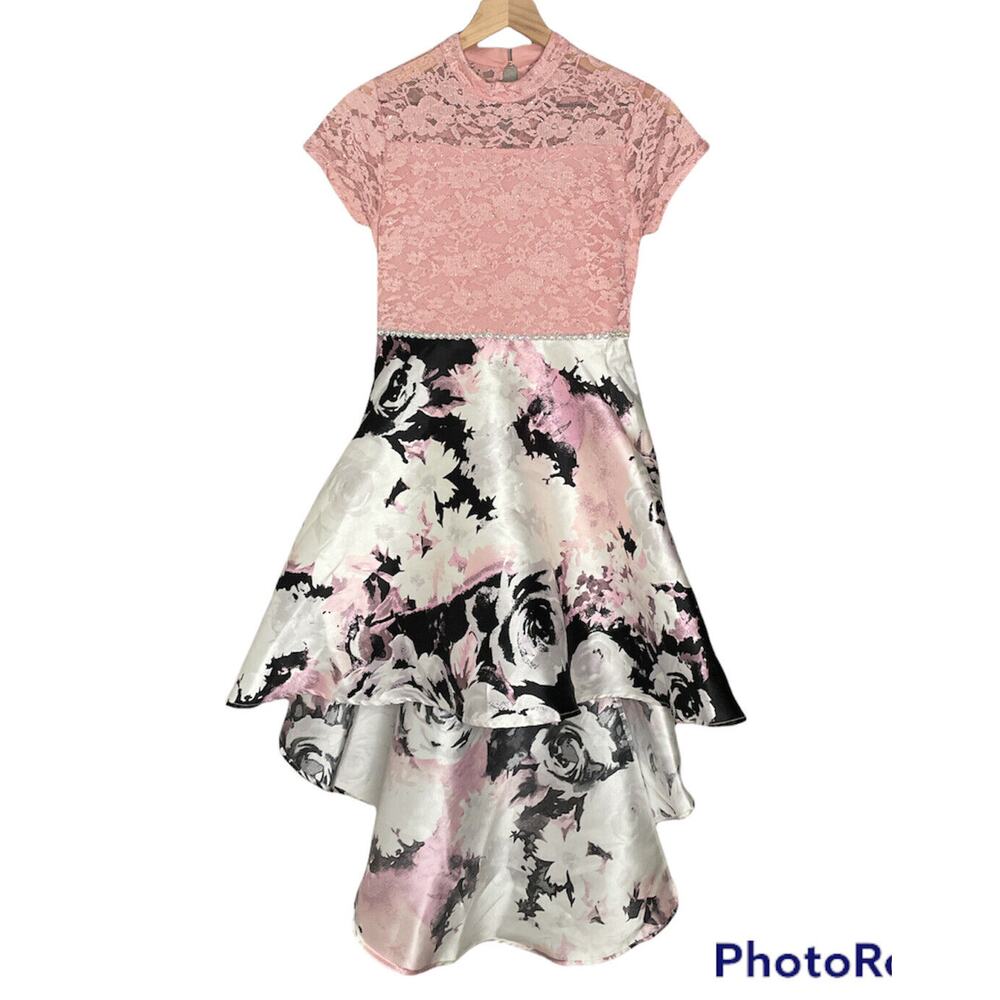 Speechless Big Girl's Floral High-Low Fancy Bubble Dress Size 14.5 plus sz $89